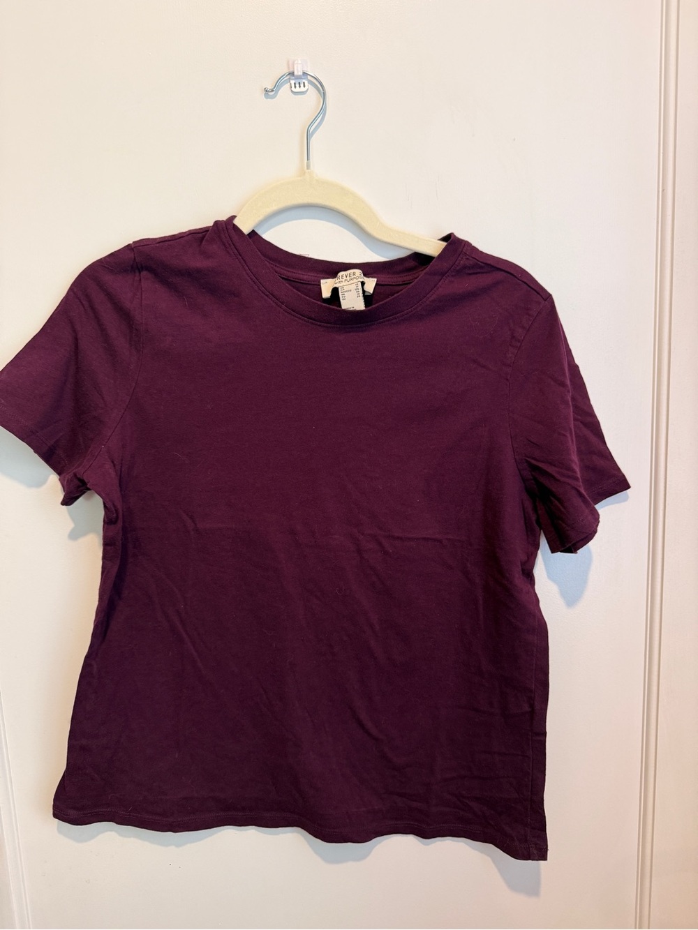Forever 21 Short Sleeve Crewneck Tee - Plum